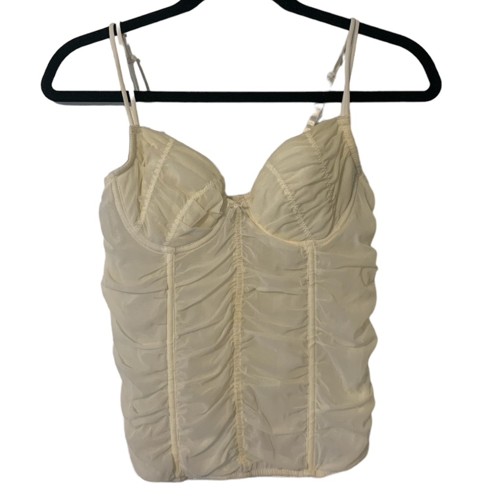 Poof! White Ruffled Corset Top